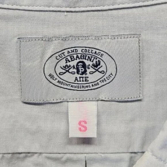 A Bathing Ape Shirt Men Size Small White Plaid Long Sleeves Button Down - Picture 6 of 9